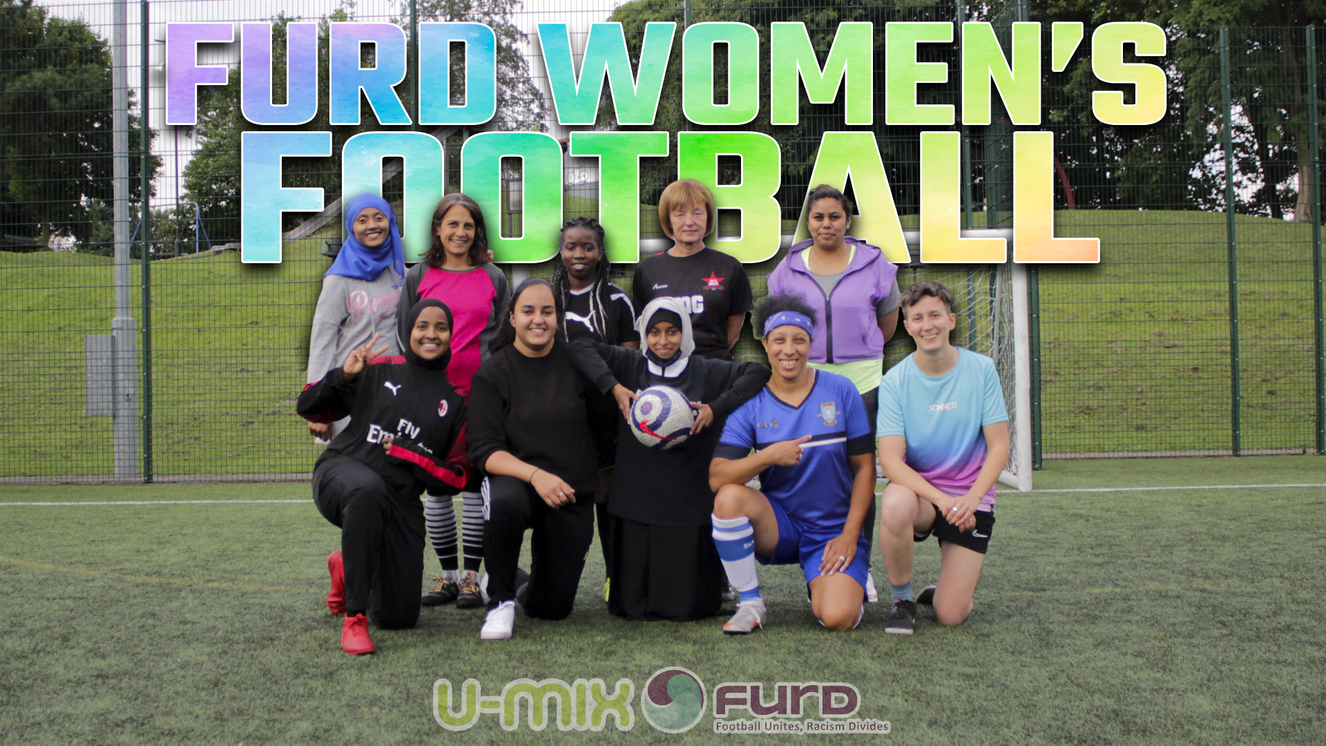 13 Players and a Poet team photo - FURD women's football group, summer 2021.