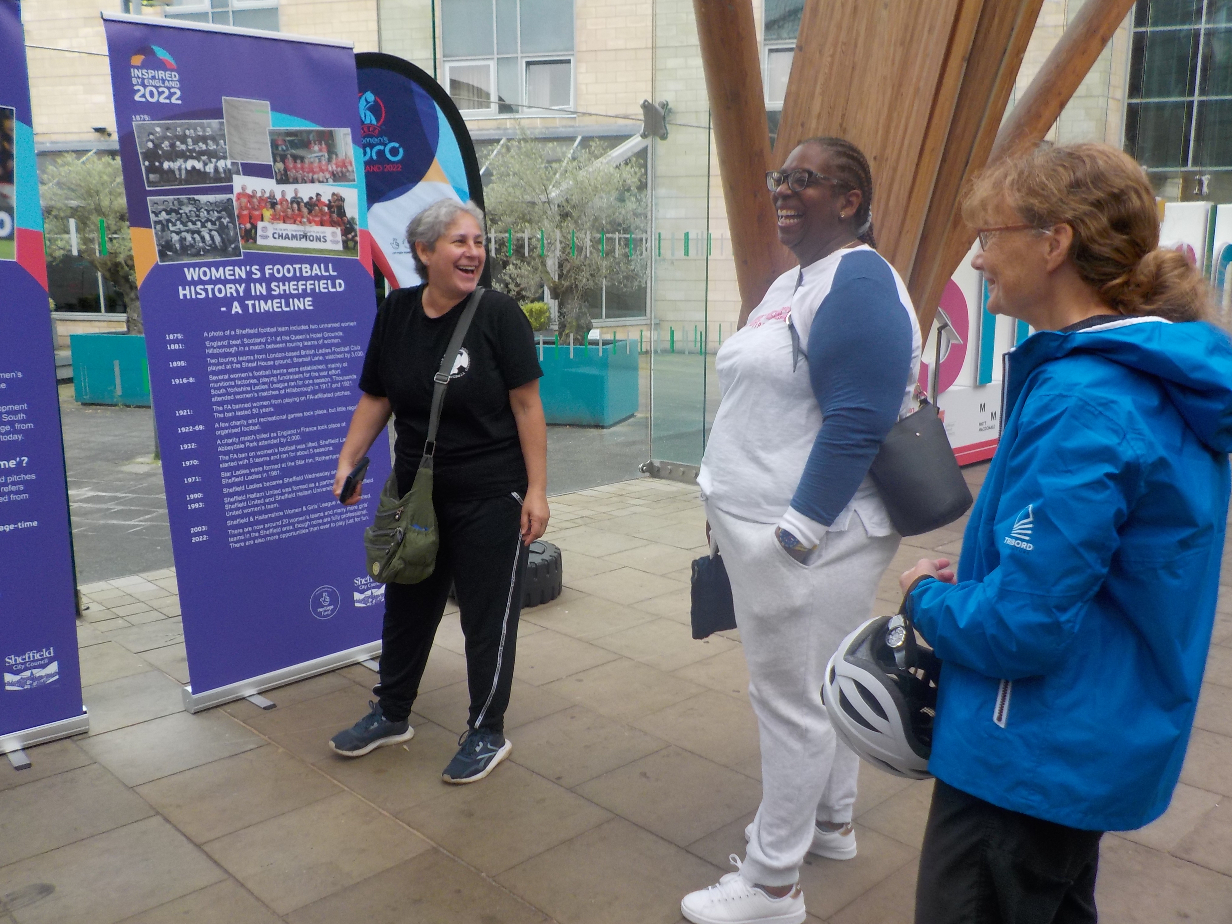 Stoppage Time panels in the Winter Gardens - Stoppage Time panels in the Winter Gardens with Elaine, Pauline and Ruth, guided tour 30th July 2022.