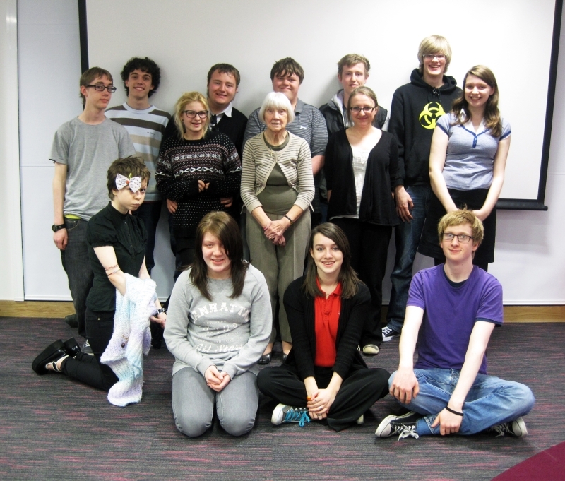 Sheila Leeson with Rotherham Young Writers group - Sheila Leeson with Rotherham Young Writers group, working on the Arthur Wharton Heritage Project.